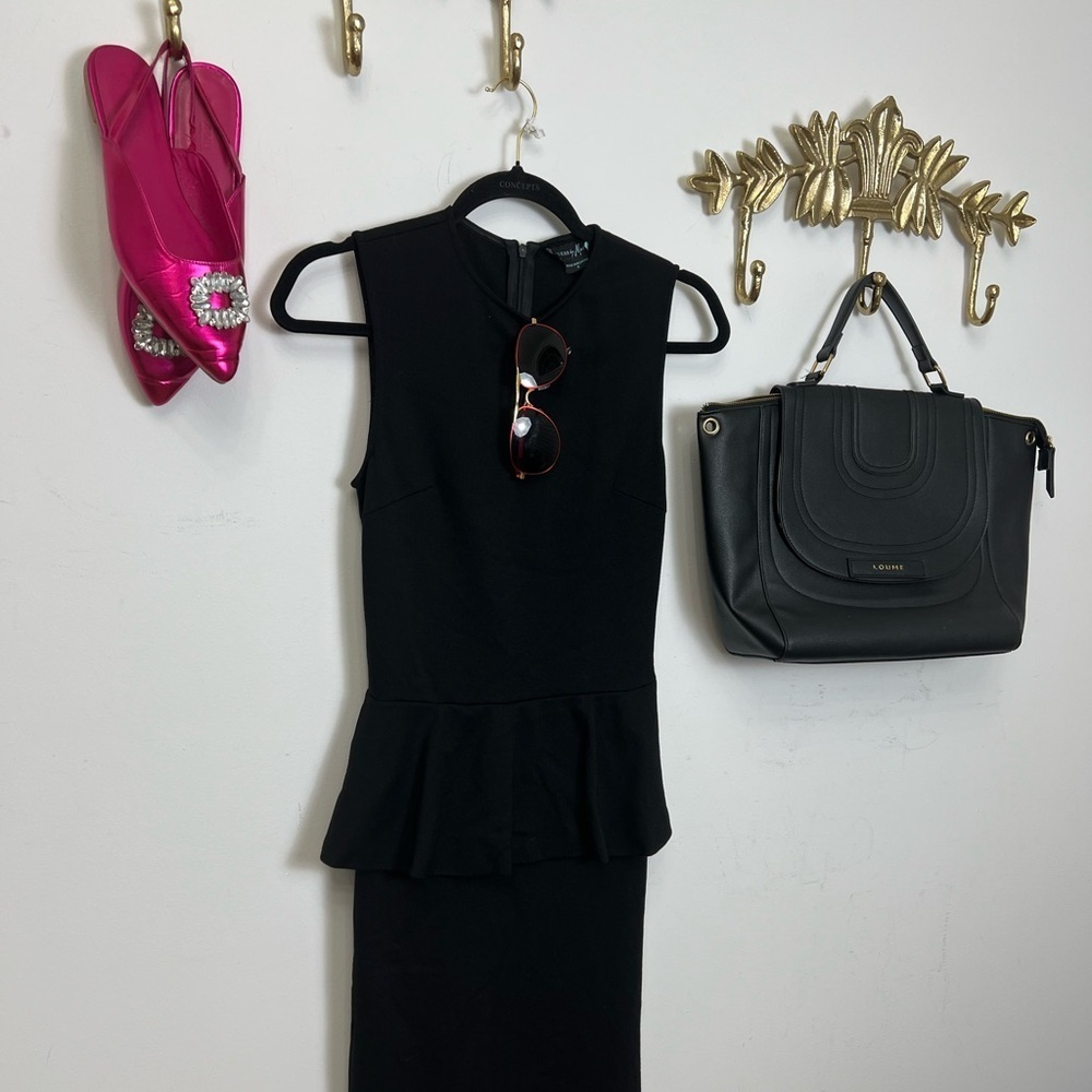Guess by Marciano Chic Black Dress with peplum Xs - Picture 2 of 3